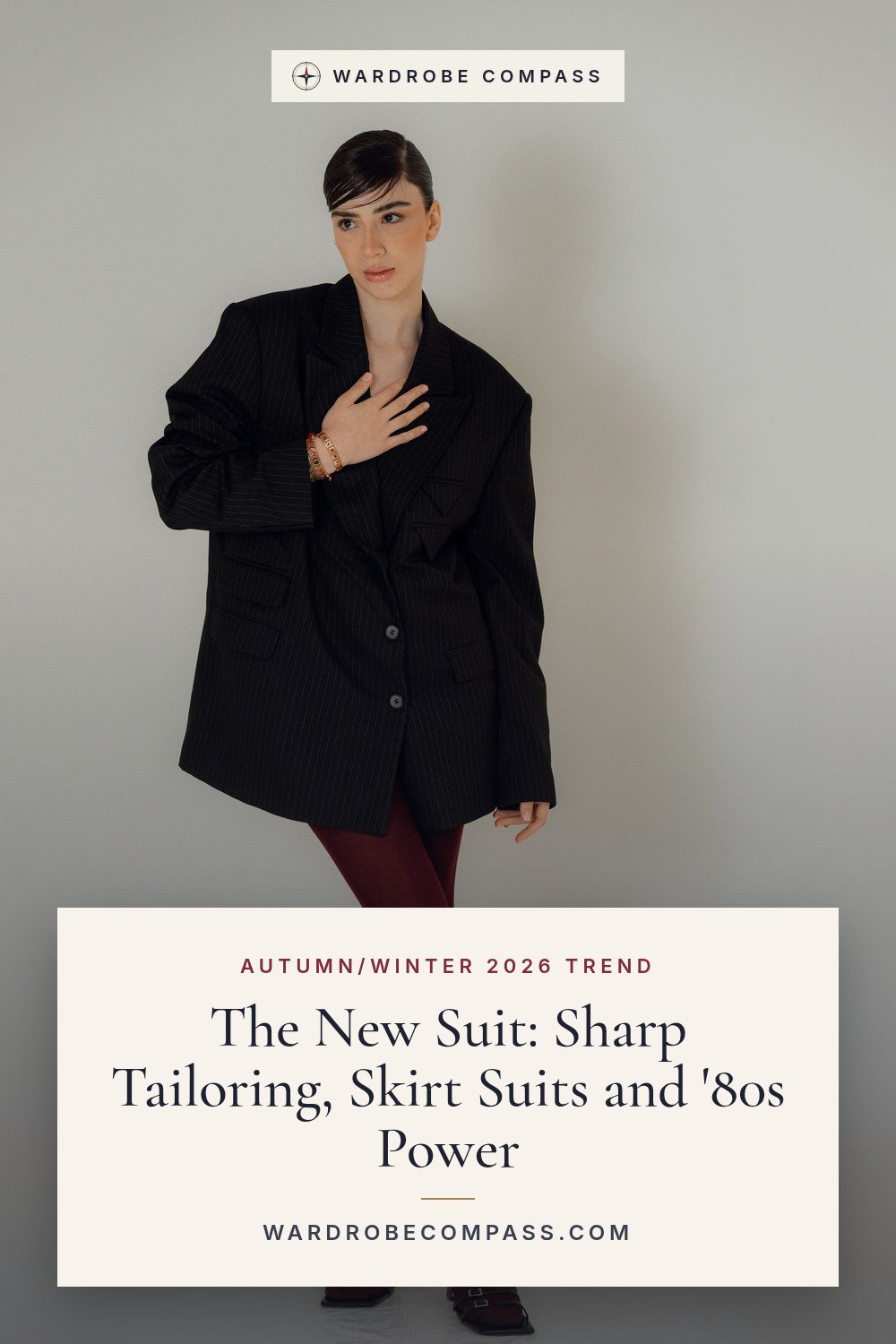 The new suit for autumn/winter 2026: fitted double-breasted blazers, skirt suits, pinstripes and '80s shoulders. Styling ideas for work and weekends.